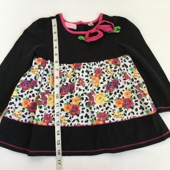 Bundle 2 Pcs Set Little Girls Floral Long sleeve top and Green Velvet Pant - Picture 8 of 16